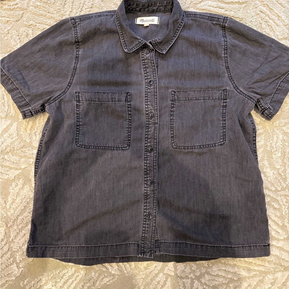 Medium Madewell short sleeve denim shirt in lunar wash